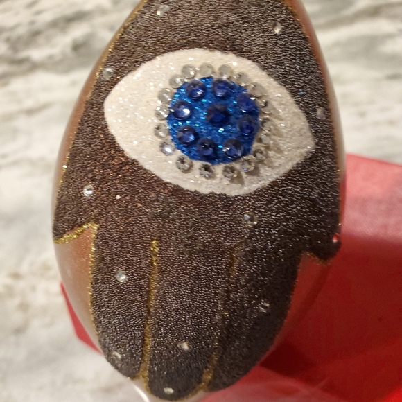 Carol Brodie Blown Glass Hamsa Ornament - Picture 2 of 3